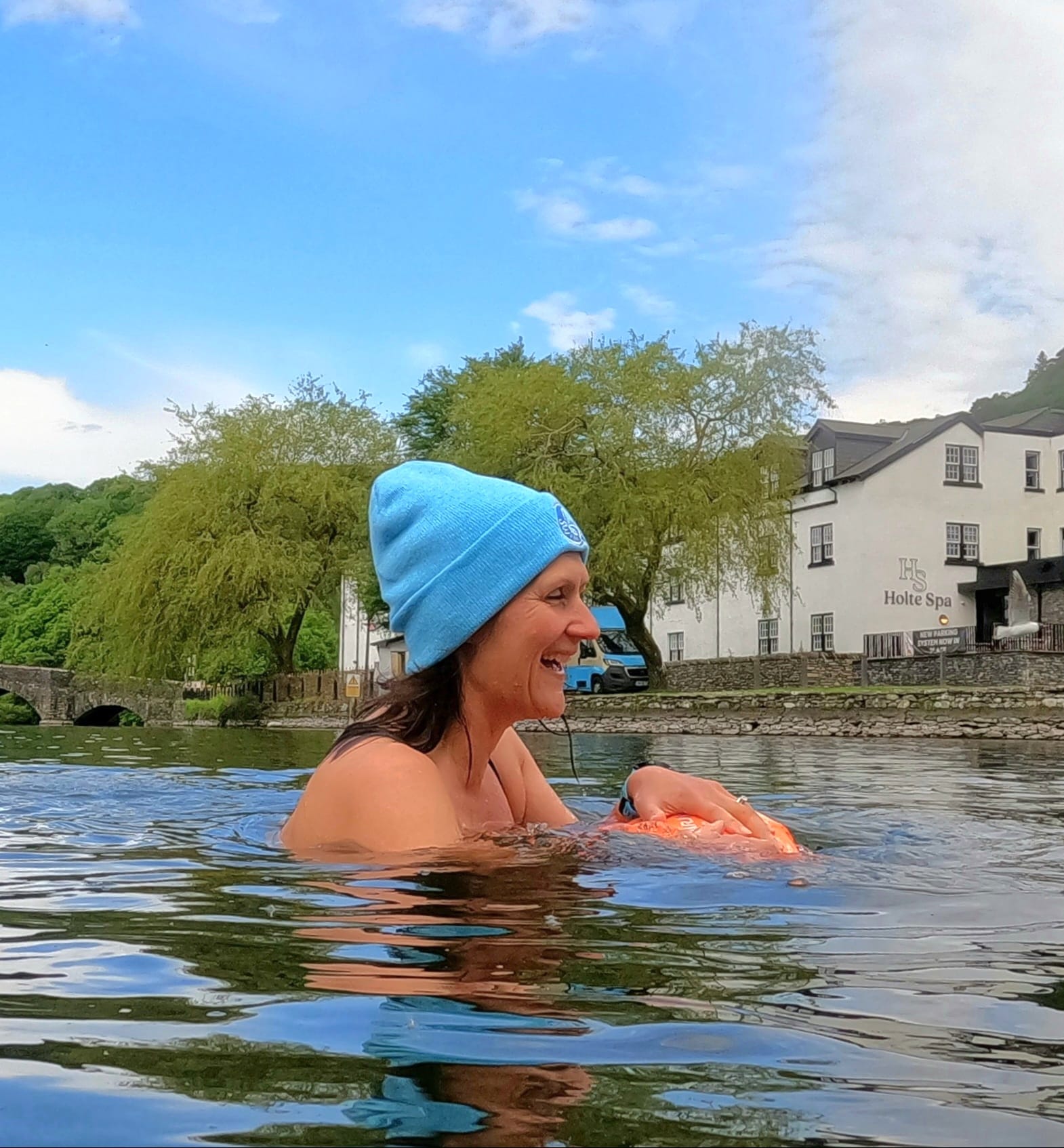 open water swim in the river leven