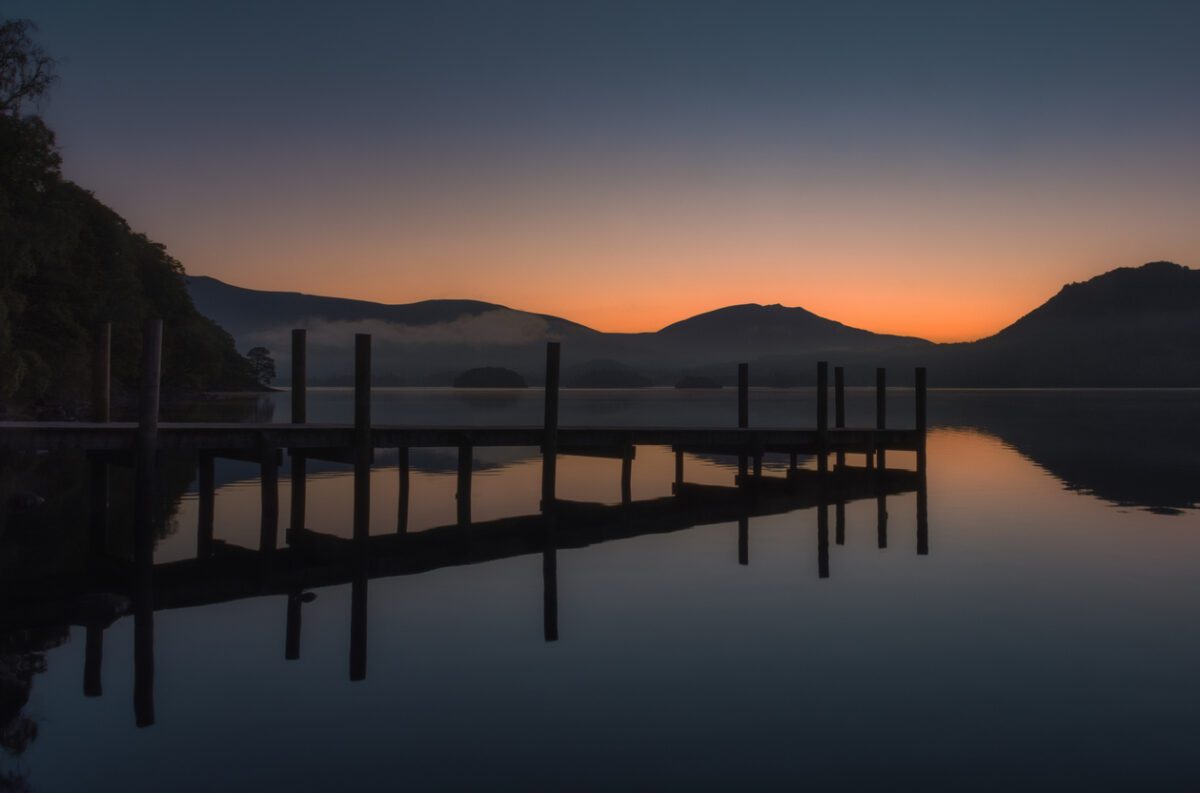 sunset over the lakes